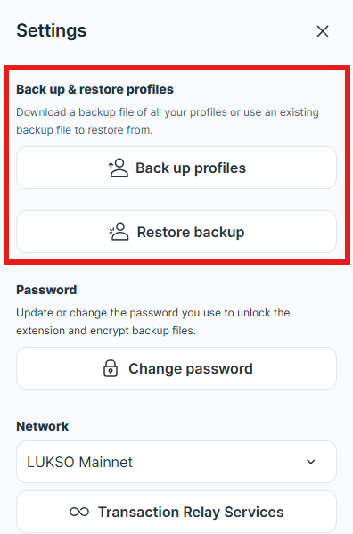 Backup and Restore Section